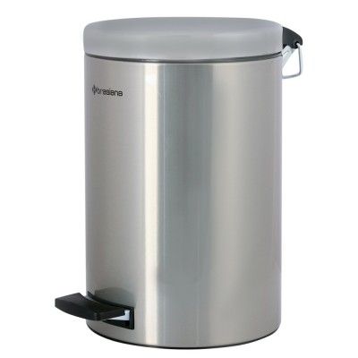 سطل پدالی 12 لیتر استیل خشدار با درب استیل اورانوس B0011