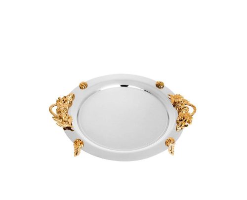 سینی گل رز دایره متوسط طلاییKSTکد B0011518